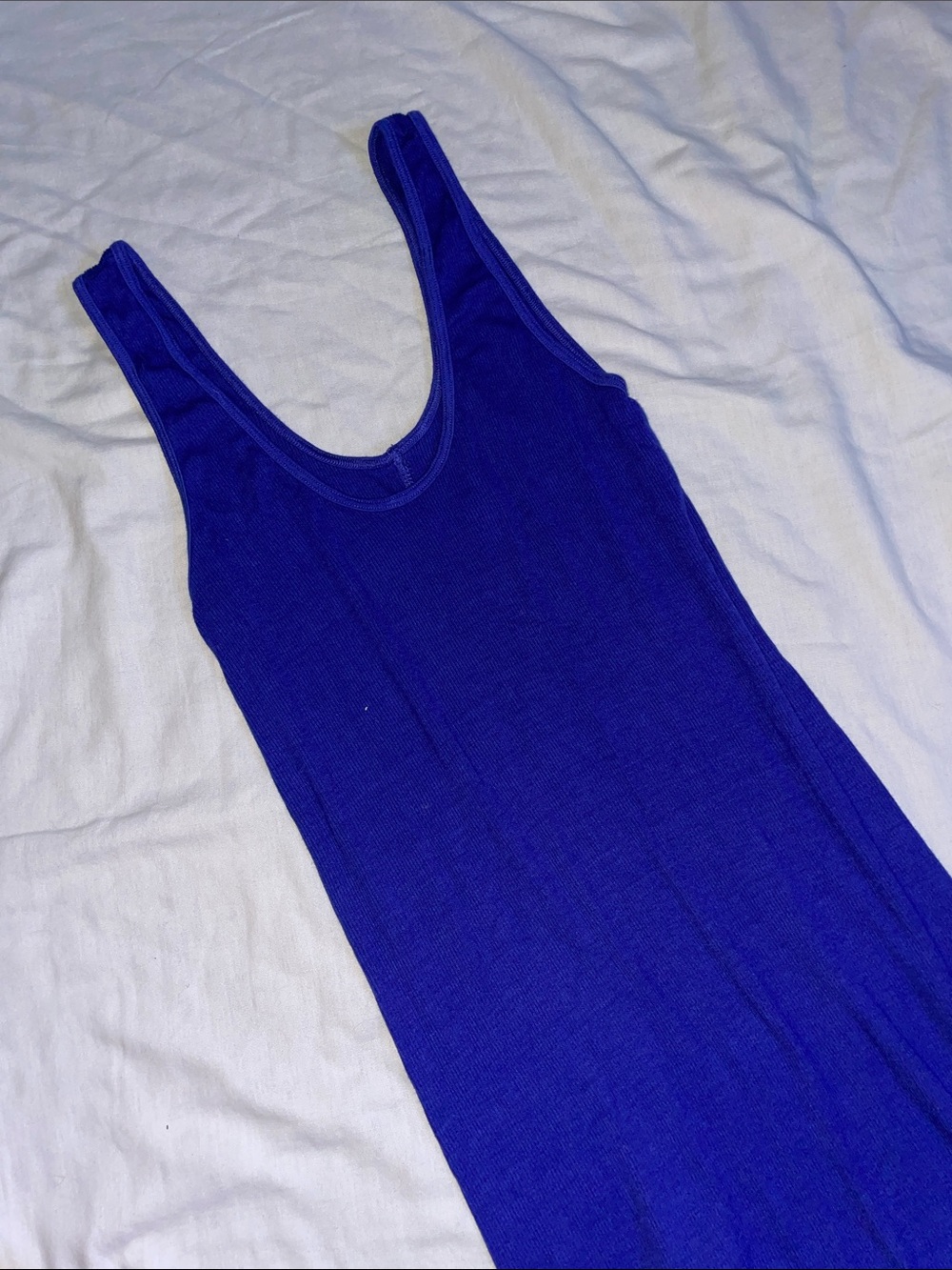 Enza Costa Sleeveless Ribbed Tank Dress - Royal Blue